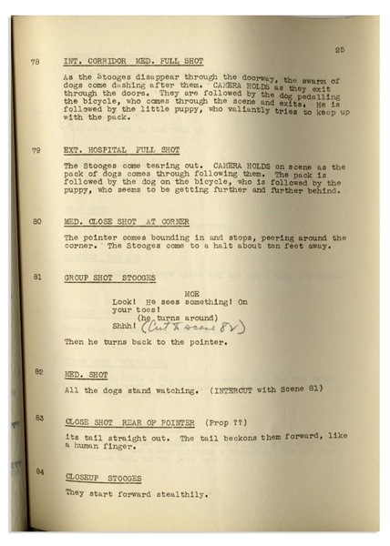 Moe Howard's 31pp. Script Dated November 1938 for The 1939 Three Stooges Film ''Calling All Curs'' -- Numerous Annotations in Moe's Hand Throughout -- Very Good Condition